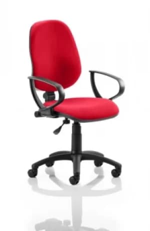 Eclipse I Lever Task Operator Chair Bespoke With Loop Arms In Post Box Red