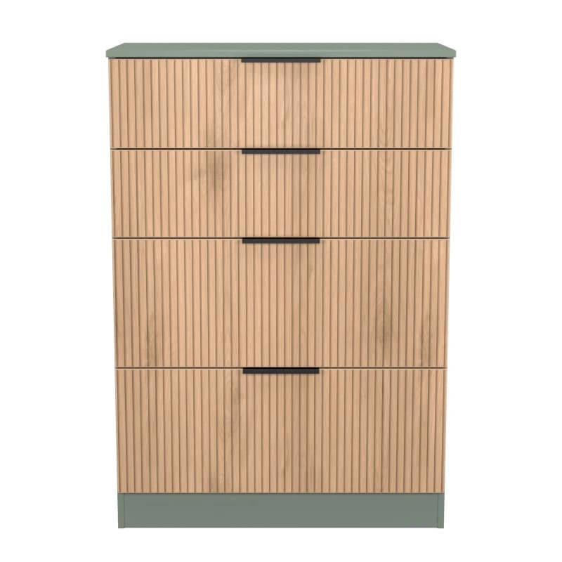 Welcome Furniture Ready Assembled Java 4 Drawer Deep Chest, Green JAV050SERG
