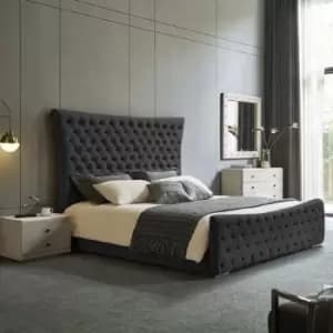 Plexa Bed Small Double Plush Velvet Black