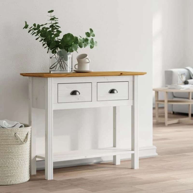 Vidaxl Console Table Bodo Brown 90X34.5X73cm Solid Wood Pine, Brown 355072