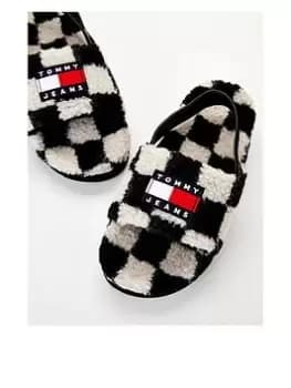 Tommy Jeans Checker Slipper - Mono, Mono, Size 37, Women
