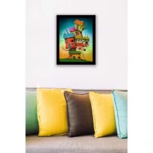 SC0191 Multicolor Decorative Framed MDF Painting