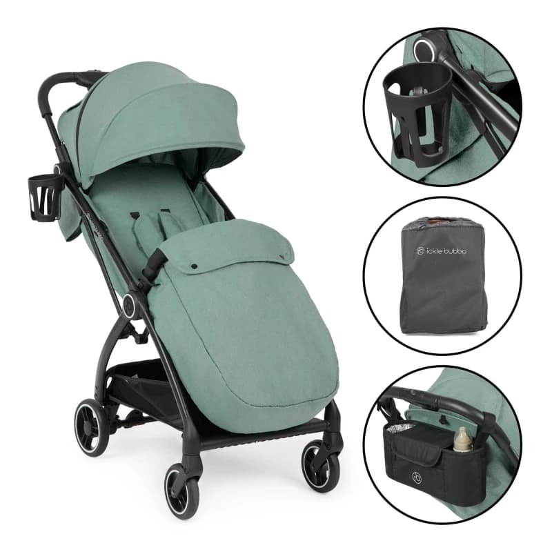 Ickle Bubba Aries Autofold Stroller - Prime - Green Green One Size