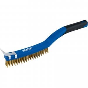 Draper Brass Wire Scratch Brush and Scraper 3 Rows