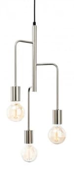 3 Light Cluster Pendant Brushed Steel, E27