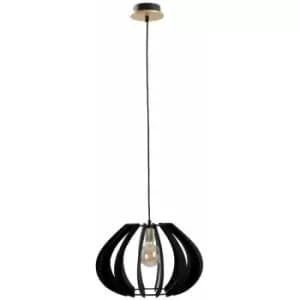 Keter Gemma Wire Frame Pendant Ceiling Light Black, Gold, 44.5cm, 1x E27