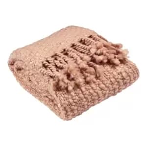 Jocelyn Chunky Knit Throw Blush
