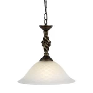 Pembroke 1 Light Pendant, Black, Gold, E27