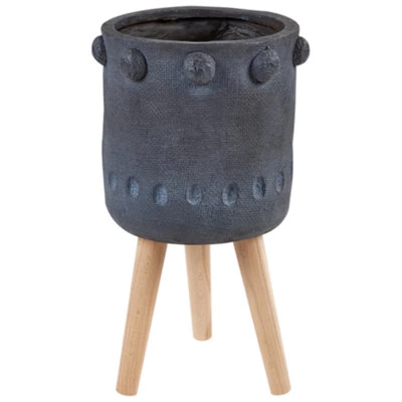 Beliani Elevated Plant Pot Brunnera 24cm Graphite Grey