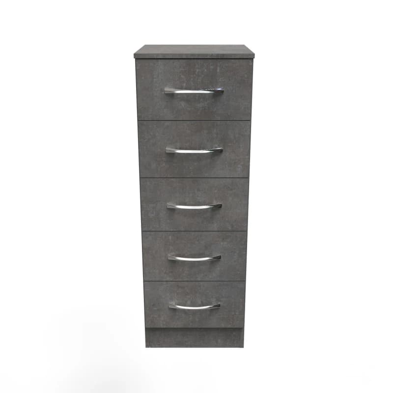 Heddon 5 Drawer Tallboy In White Matt (Ready Assembled)
