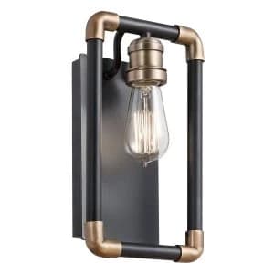 1 Light Indoor Wall Light Black, Natural Brass, E27