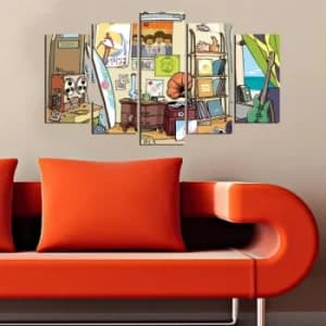 5MF-34 Multicolor Decorative MDF Painting (5 Pieces)