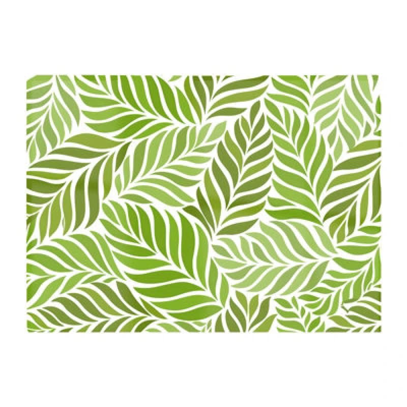 Warren Reed Designer Green Leaf Pattern Glass Chopping Board