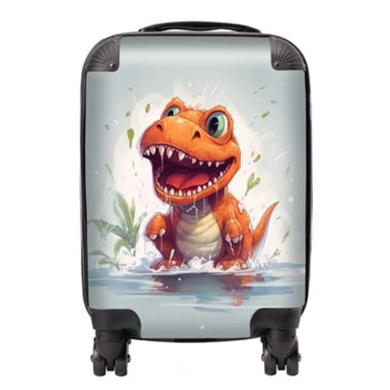 Warren Reed Designer Dino Having A Splash Suitcase - Small