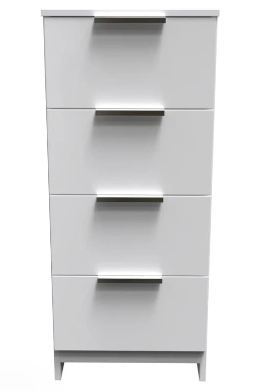 Poole 4 Drawer Tallboy In White (Ready Assembled)