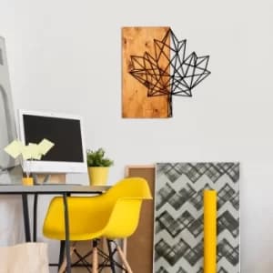 Leaf Walnut Black Decorative Wooden Wall Accessory