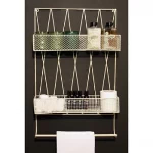 Diamond Wall Shelf With Rail Cream