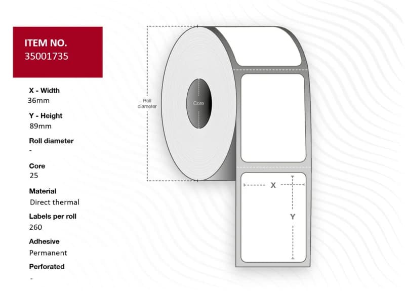 Capture 35001359 printer label White