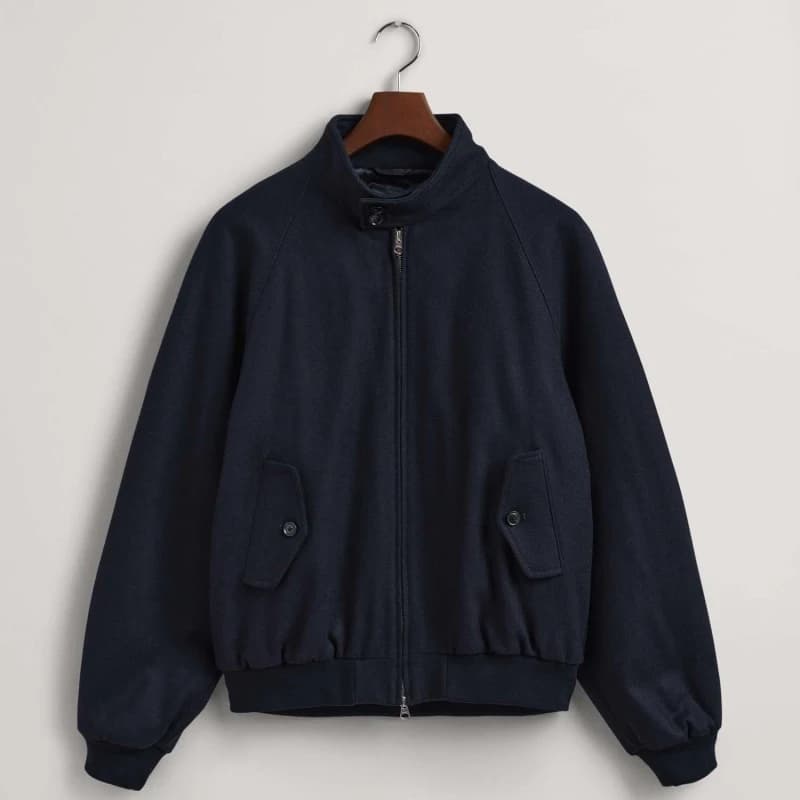 Gant Wool Harrington Jacket - Blue Blue S