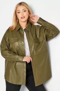 Faux Leather Shacket