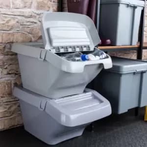 Dunelm Stackable 30L Bin Silver Grey