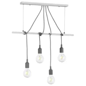Wire 4 Light Bar Pendant Ceiling Light, White
