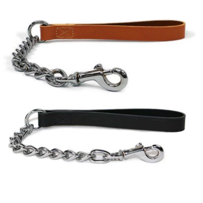Ancol Leather Extra Heavy Chain Lead Tan unisex