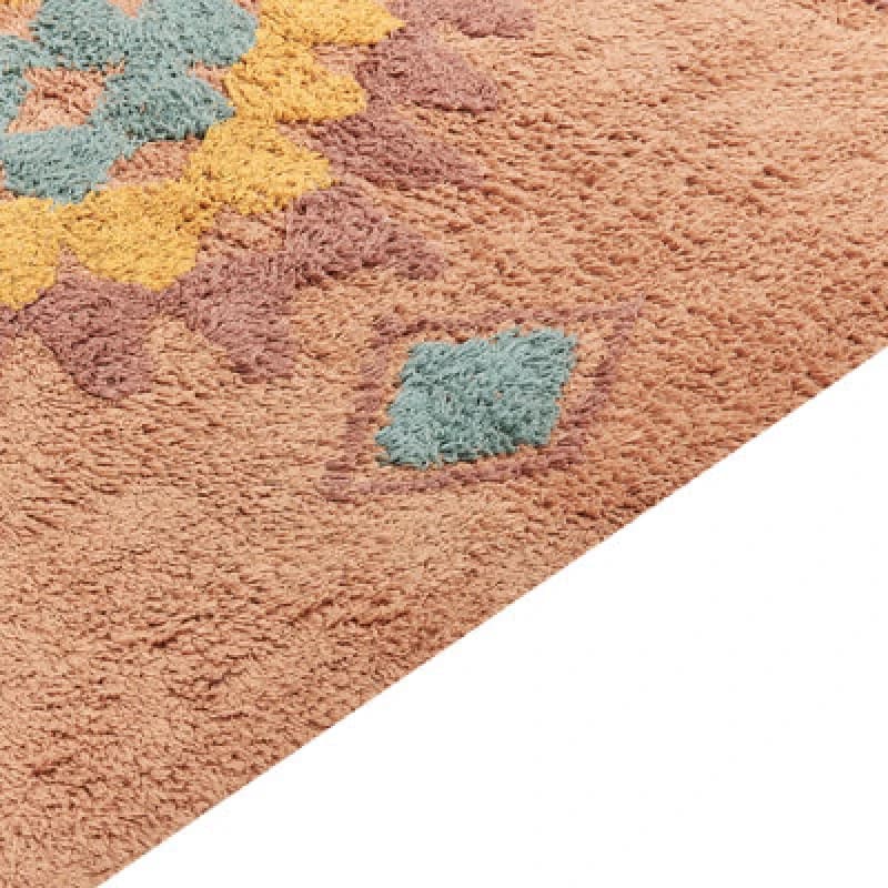 Beliani Rug Igdir Orange 160 X 230 Cm Cotton