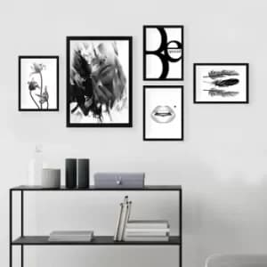 SET_026 Multicolor Decorative Framed Painting (5 Pieces)