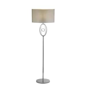 Loopy 1 Light Floor Lamp, Chrome, White Shade