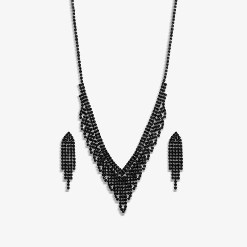 Jon Richard Jet Diamante Set Black