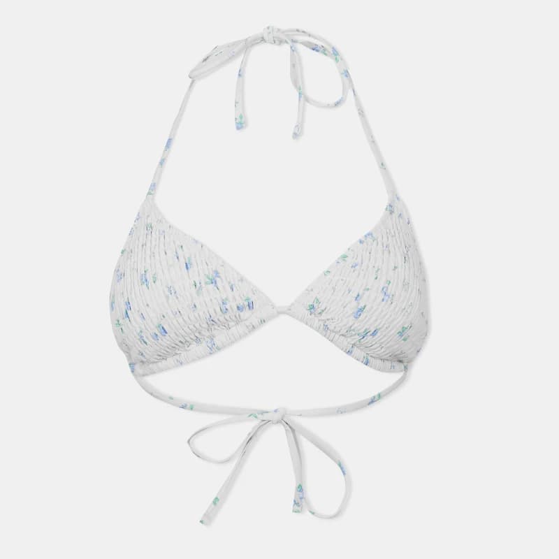 Jack Wills Shirred Triangle Bikini Top - White White 8