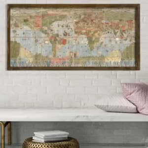 Map103 Multicolor Decorative Framed MDF Painting