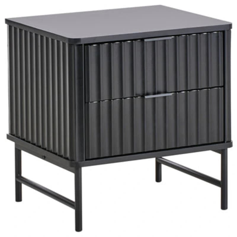 Beliani 2 Drawer Bedside Table Glastonbury Black