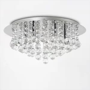 Excalibur Large K9 Glass Ceiling Fitting in Chrome