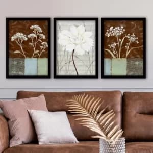 3SC122 Multicolor Decorative Framed Painting (3 Pieces)