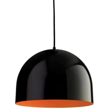 Firstlight - House - 1 Light Dome Ceiling Pendant Black, Orange Inside, E27