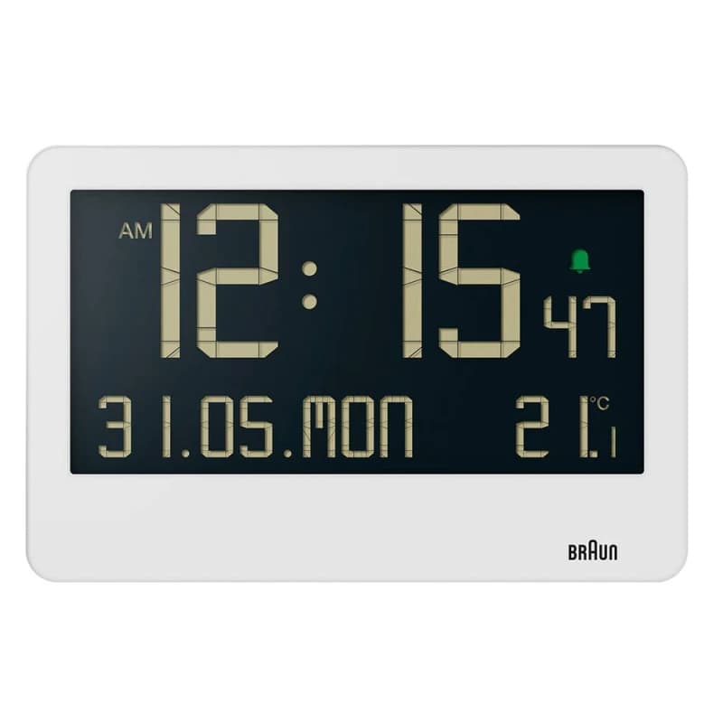 Braun Braun Digital Wall Clock in White White One Size Unisex 5013348622525