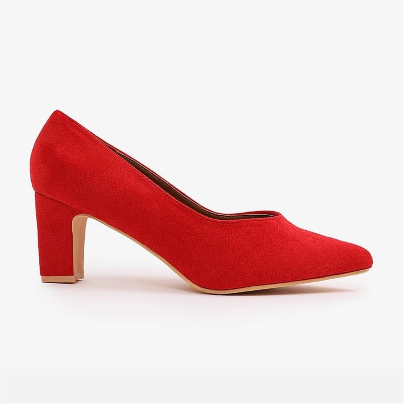 Where's That From 'Ava' Block Heel With Pointed Toe Red