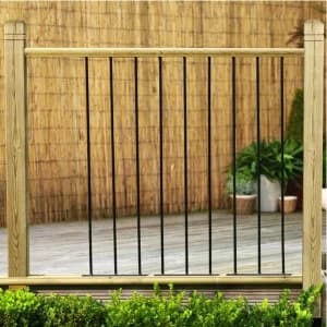 Wickes Straight Deck Rail Insert - Black 914 x 270mm