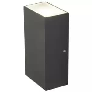 Searchlight Stirling LED Outdoor Up/Down Rectangle Wall Bracket, Die Cast IP44 4000K