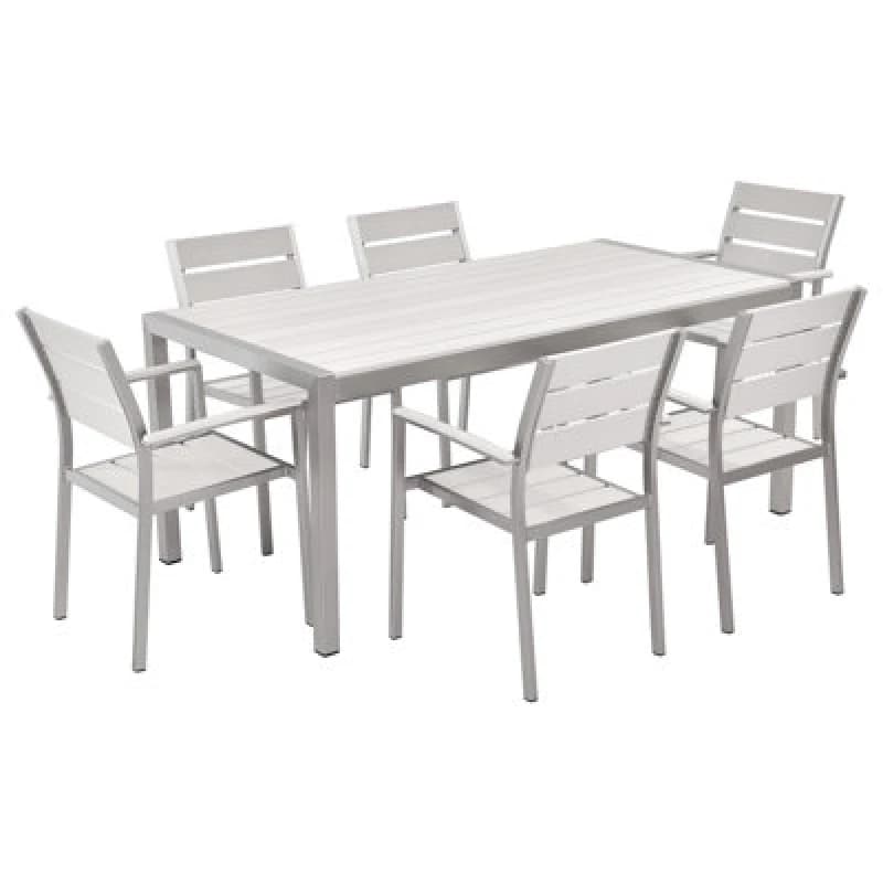 Beliani Garden Dining Set 6 Seater Vernio White