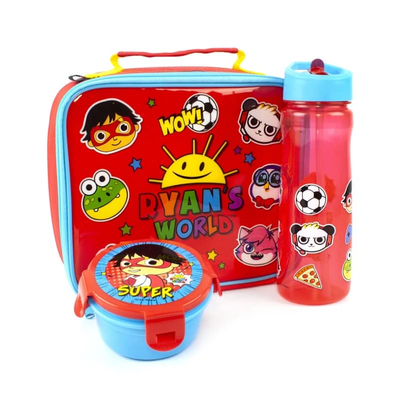 Ryans World Lunch Bag Bottle and Snack Pot Red