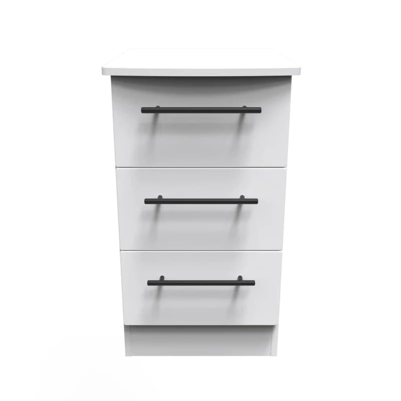 Howard 3 Drawer Bedside Cabinet In White Ash (Ready Assembled)