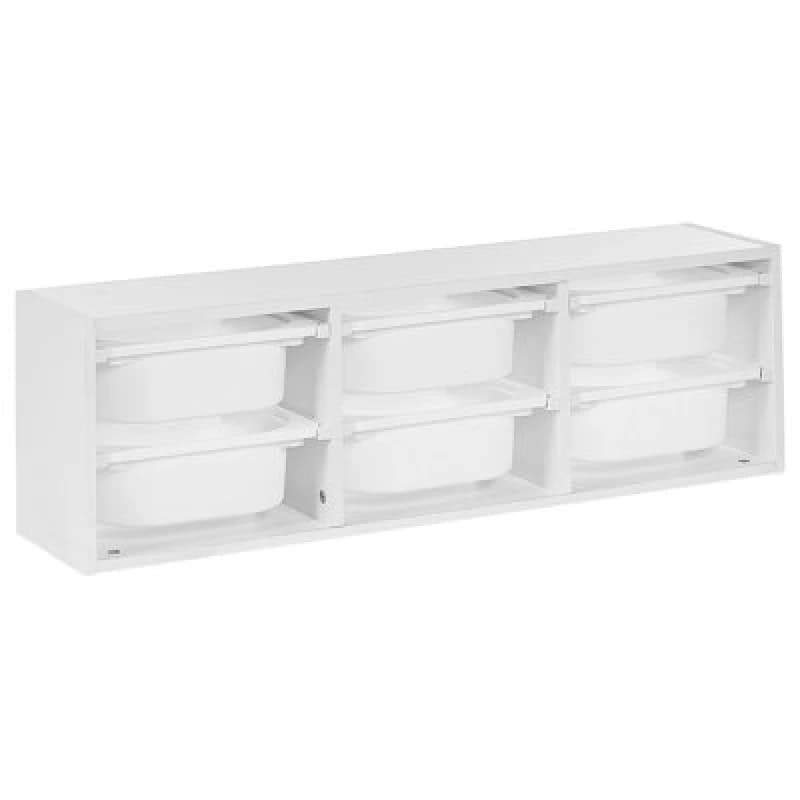 Beliani Wall Shelf With Storage Boxes Tobin White
