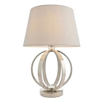 1 Light Table Light Bright Nickel & Clear Faceted Acrylic (Base only), E27