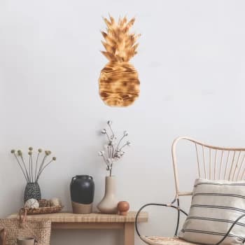 Pineapple - Walnut Walnut Decorative Wooden Wall Accessory
