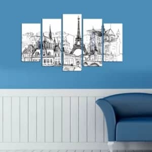 5M-49 Multicolor Decorative MDF Painting (5 Pieces)