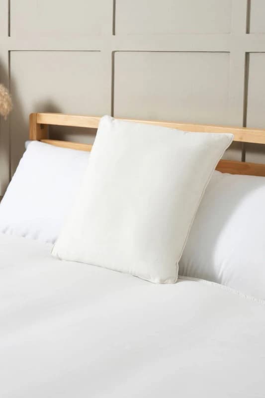 BHS Small Velour Piped Cushion in Ecru Ecru Unisex