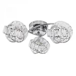 Hudson Chrome 3 Way Flush Ceiling Light